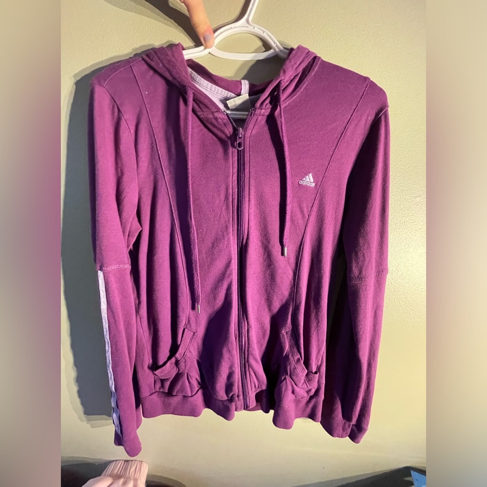 Adidas thin zip hoodie